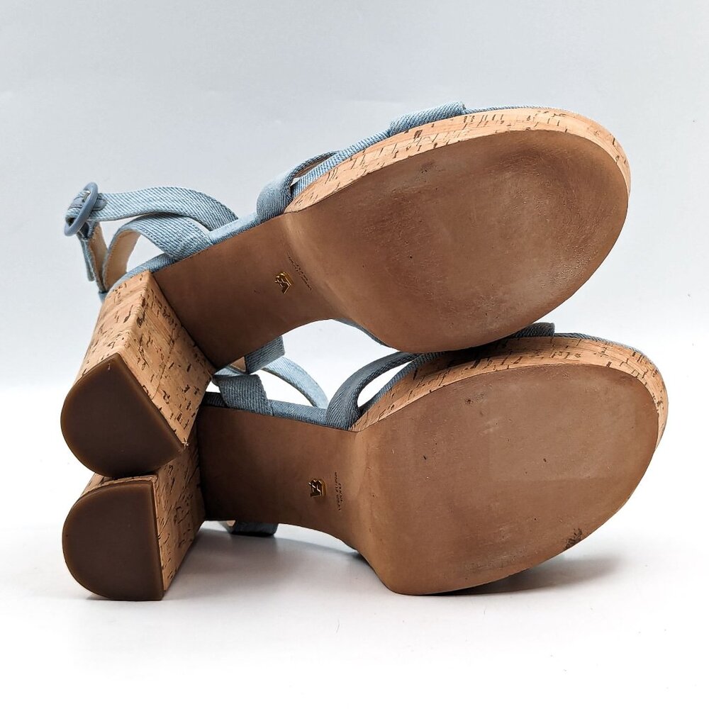 Veronica Beard Women Lalana Blue Denim Strappy Platform Summer Sandals -  10.5 - Picture 3 of 12